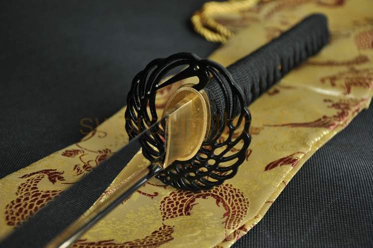 Handmade Aisi 1095 High Carbon Blade Crane Tsuba Japanese Samurai Sword Katana