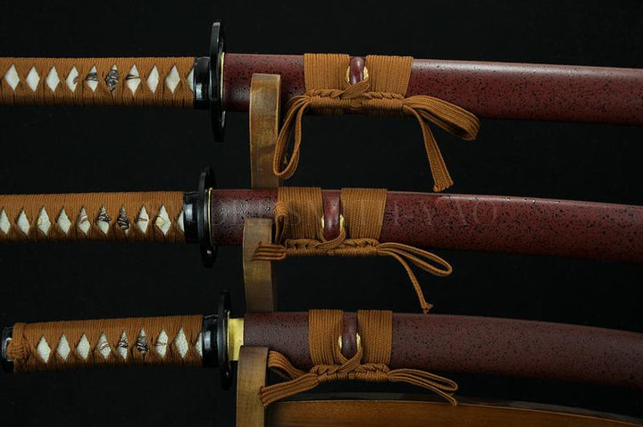 High Quality Hand Forged Japanese Samurai Sword Set ( Katana + Wakizashi +tanto)