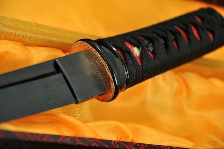 Full Black Blade Japanese Samurai Sword Tanto Sharp Edge