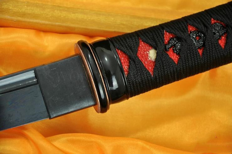Full Black Blade Japanese Samurai Sword Tanto Sharp Edge