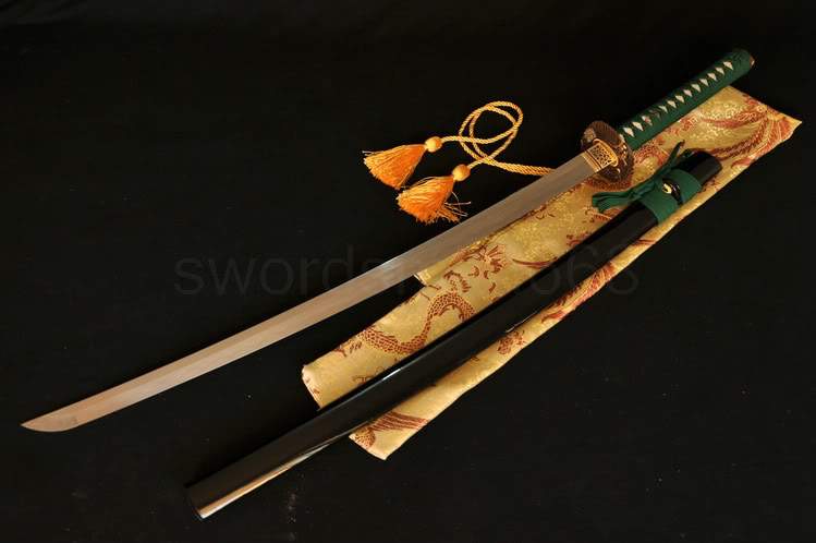 Clay Tempered Folded Steel Blade Hawk Tsuba Japanese Samurai Sword Katana