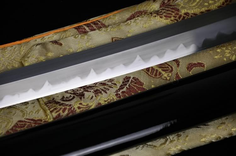 Authentic Handmade Quality Japanese Samurai Sword Katana Waves Tsuba