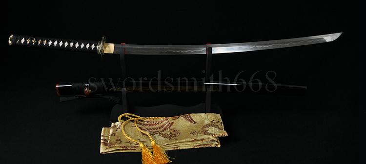 Clay Tempered Folded Steel Blade Japanese Samurai Katana Functional Sword