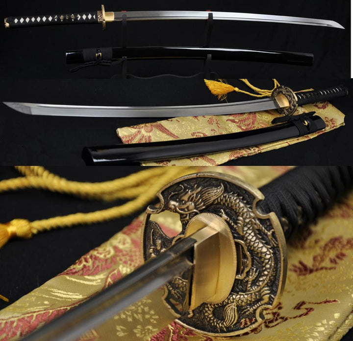 41" Japanese Samurai Dragon Sword Katana Folded Steel Full Tang Blade