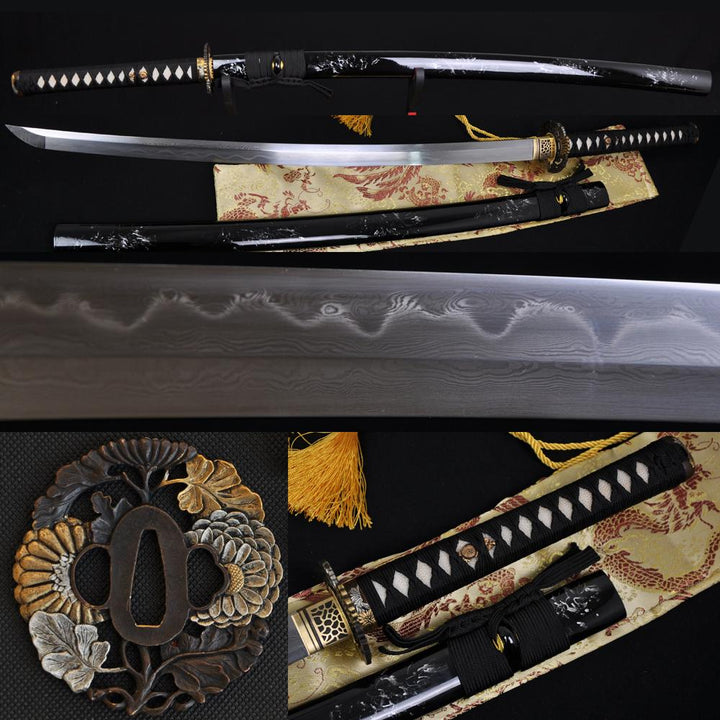 Clay Tempered Full Tang Blade Japanese Samurai Sword Katana Sharpened