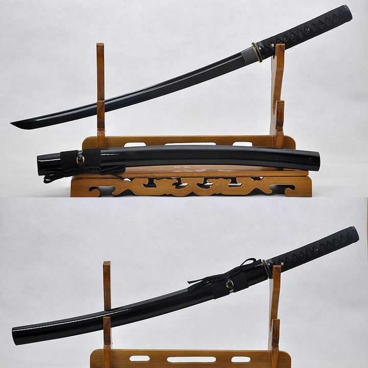 Balck Blade HandMade Japanese Samurai Wakizashi Sword