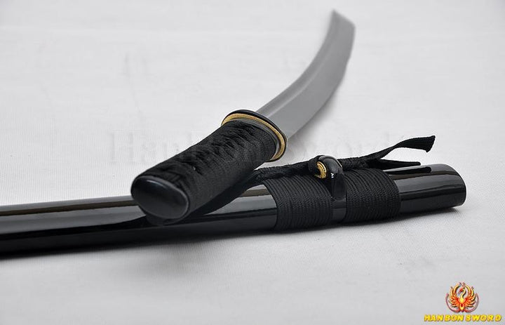 Balck Blade HandMade Japanese Samurai Wakizashi Sword
