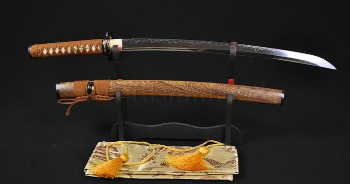 31" Wakizashi Sword Clay Tempered Unokubi-zukuri Blade Katana