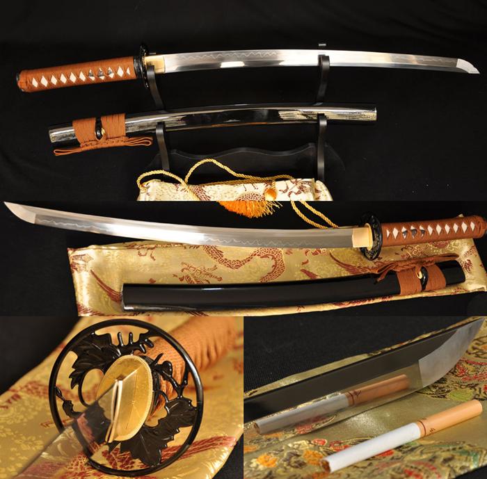 Clay Tempered Full Tang Blade Japanese Samurai Sword Wakizashi