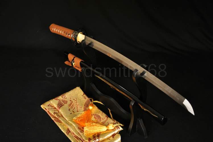 Clay Tempered Full Tang Blade Japanese Samurai Sword Wakizashi