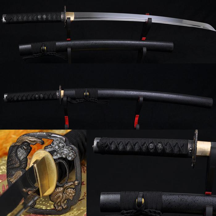 31" Japanese Samurai Sword Wakizashi Folded Steel Blade Katana