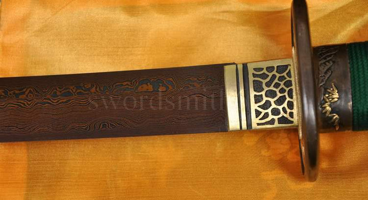 HIGH QUALITY JAPANESE SAMURAI KATANA PRACTISE SWORD Black&Red FoldedSteel Blade