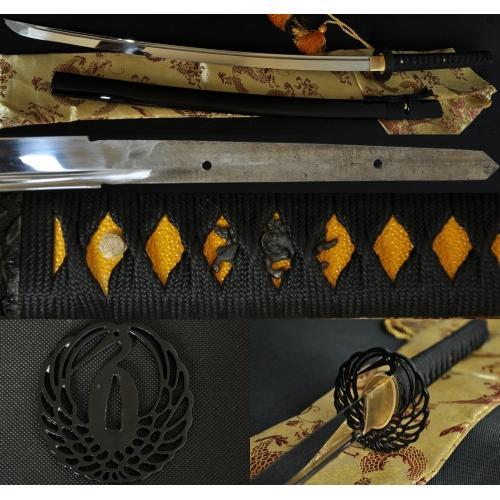 Handmade Aisi 1095 High Carbon Blade Crane Tsuba Japanese Samurai Sword Katana