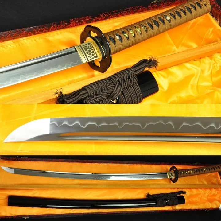 1095 Steel Clay Tempered Full Tang Blade Japanese Samurai Sword Katana