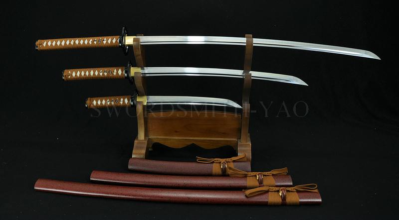 High Quality Hand Forged Japanese Samurai Sword Set ( Katana + Wakizashi +tanto)