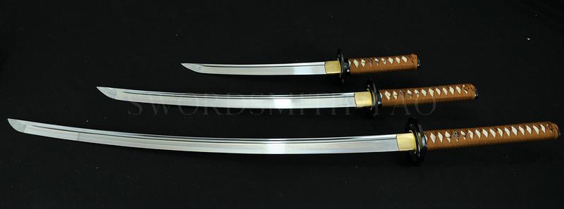 High Quality Hand Forged Japanese Samurai Sword Set ( Katana + Wakizashi +tanto)