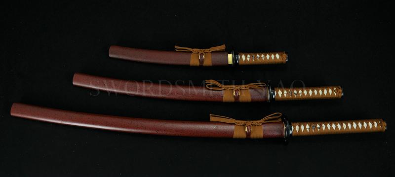 High Quality Hand Forged Japanese Samurai Sword Set ( Katana + Wakizashi +tanto)