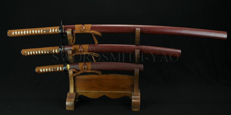 High Quality Hand Forged Japanese Samurai Sword Set ( Katana + Wakizashi +tanto)