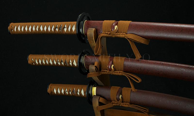 High Quality Hand Forged Japanese Samurai Sword Set ( Katana + Wakizashi +tanto)