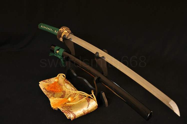 Clay Tempered Folded Steel Blade Hawk Tsuba Japanese Samurai Sword Katana