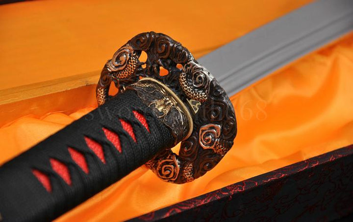 High Quality Japanese Samurai Sword Naginata Clay Tempered Blade Very Sharp