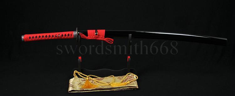 41" Japanese Samurai KATANA Sword Wave Tsuba Folded Steel Blade Can Cut Bamboo