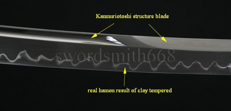 41" JAPANESE SAMURAI KATANA FUNCTIONAL SWORD Clay Tempered UNOKUBI-ZUKURI BLADE