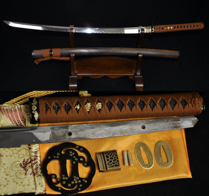 41" JAPANESE SAMURAI KATANA FUNCTIONAL SWORD Clay Tempered UNOKUBI-ZUKURI BLADE