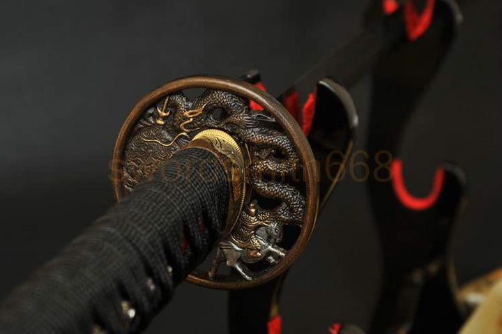 Clay Tempered Folded Steel Japanese Samurai Swords FullTang Blade Handmade Sword Katana