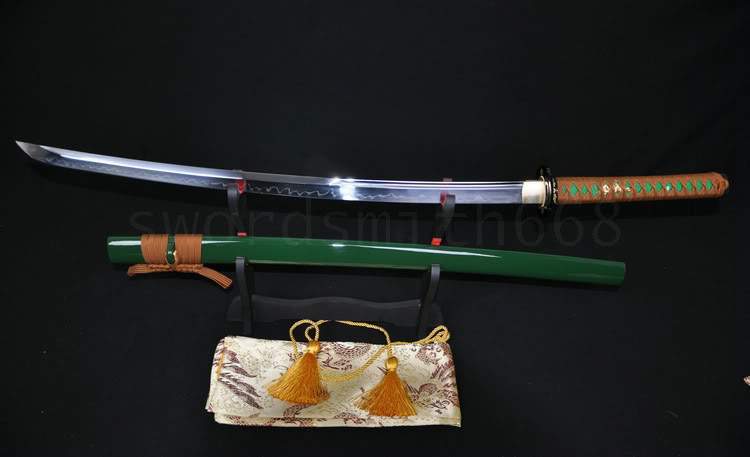 JAPANESE KATANA SWORD Clay Tempered UNOKUBI-ZUKURI Blade SHARP