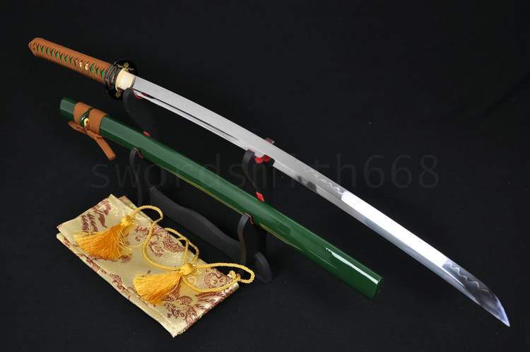 JAPANESE KATANA SWORD Clay Tempered UNOKUBI-ZUKURI Blade SHARP