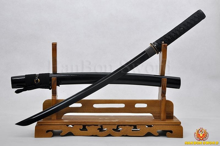 Balck Blade HandMade Japanese Samurai Wakizashi Sword