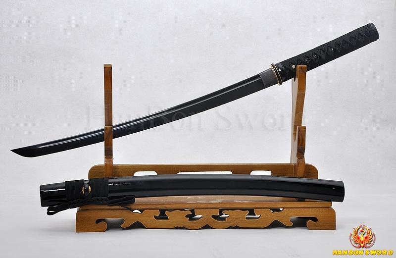 Balck Blade HandMade Japanese Samurai Wakizashi Sword