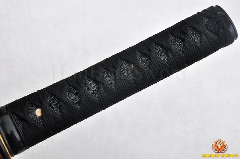 Balck Blade HandMade Japanese Samurai Wakizashi Sword