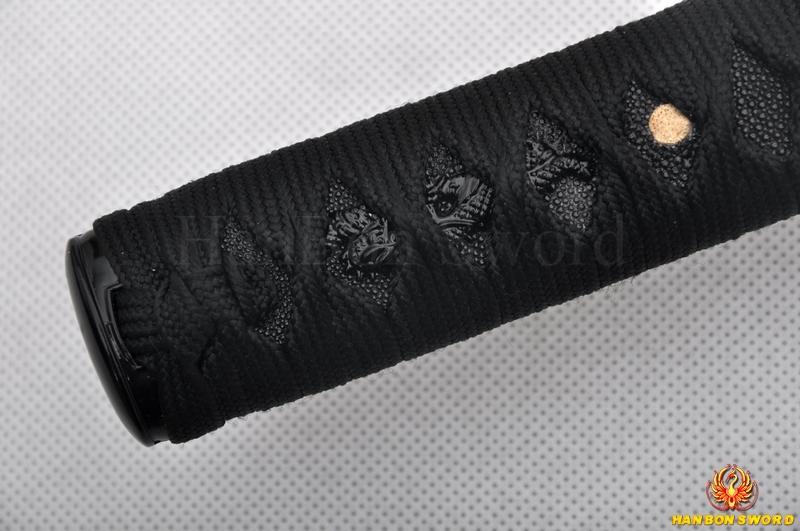 Balck Blade HandMade Japanese Samurai Wakizashi Sword