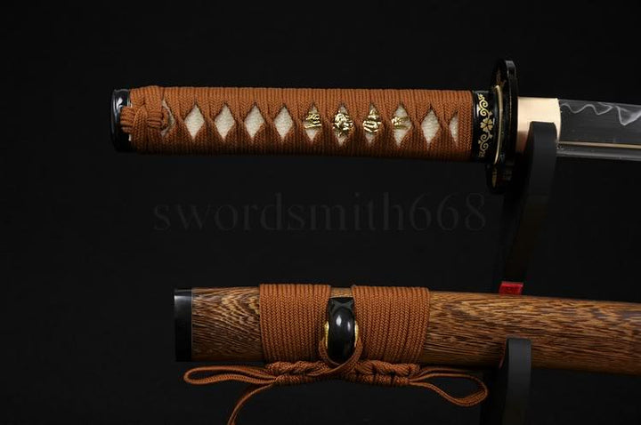 31" Wakizashi Sword Clay Tempered Unokubi-zukuri Blade Katana