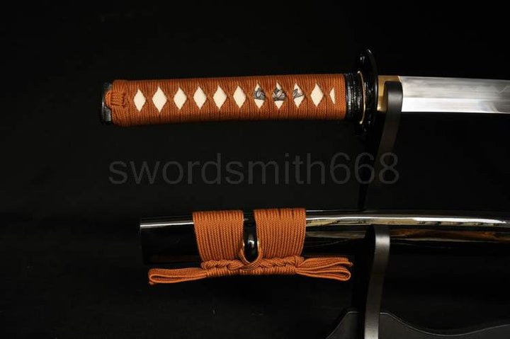 Clay Tempered Full Tang Blade Japanese Samurai Sword Wakizashi