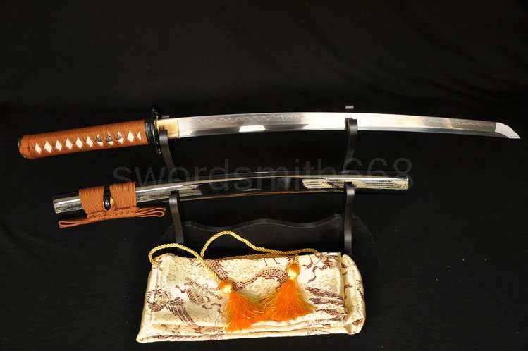 Clay Tempered Full Tang Blade Japanese Samurai Sword Wakizashi