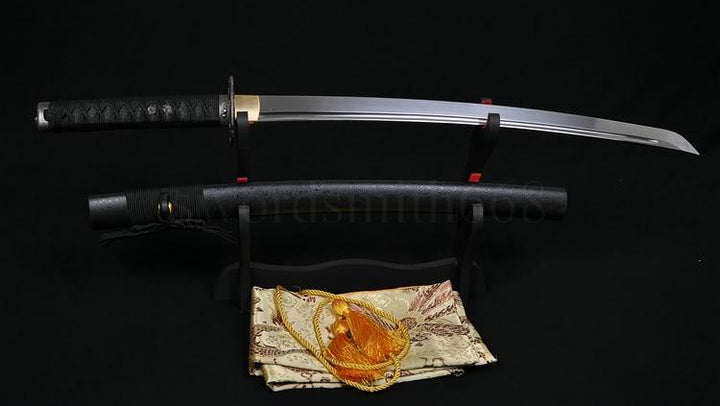 31" Japanese Samurai Sword Wakizashi Folded Steel Blade Katana