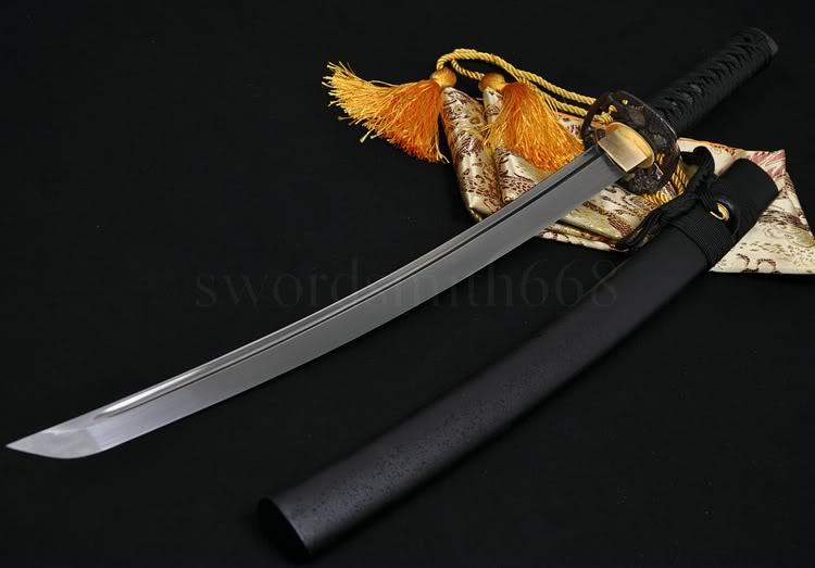 31" Japanese Samurai Sword Wakizashi Folded Steel Blade Katana