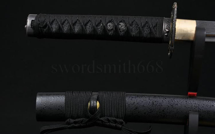 31" Japanese Samurai Sword Wakizashi Folded Steel Blade Katana