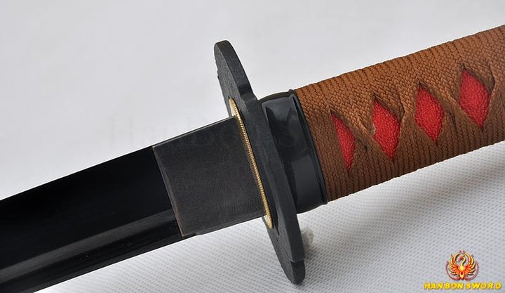 Japanese Samurai Wakizashi Sword Full Tang Balck Blade Sharp Edge