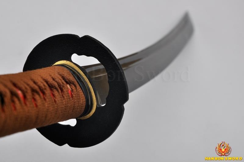 Japanese Samurai Wakizashi Sword Full Tang Balck Blade Sharp Edge